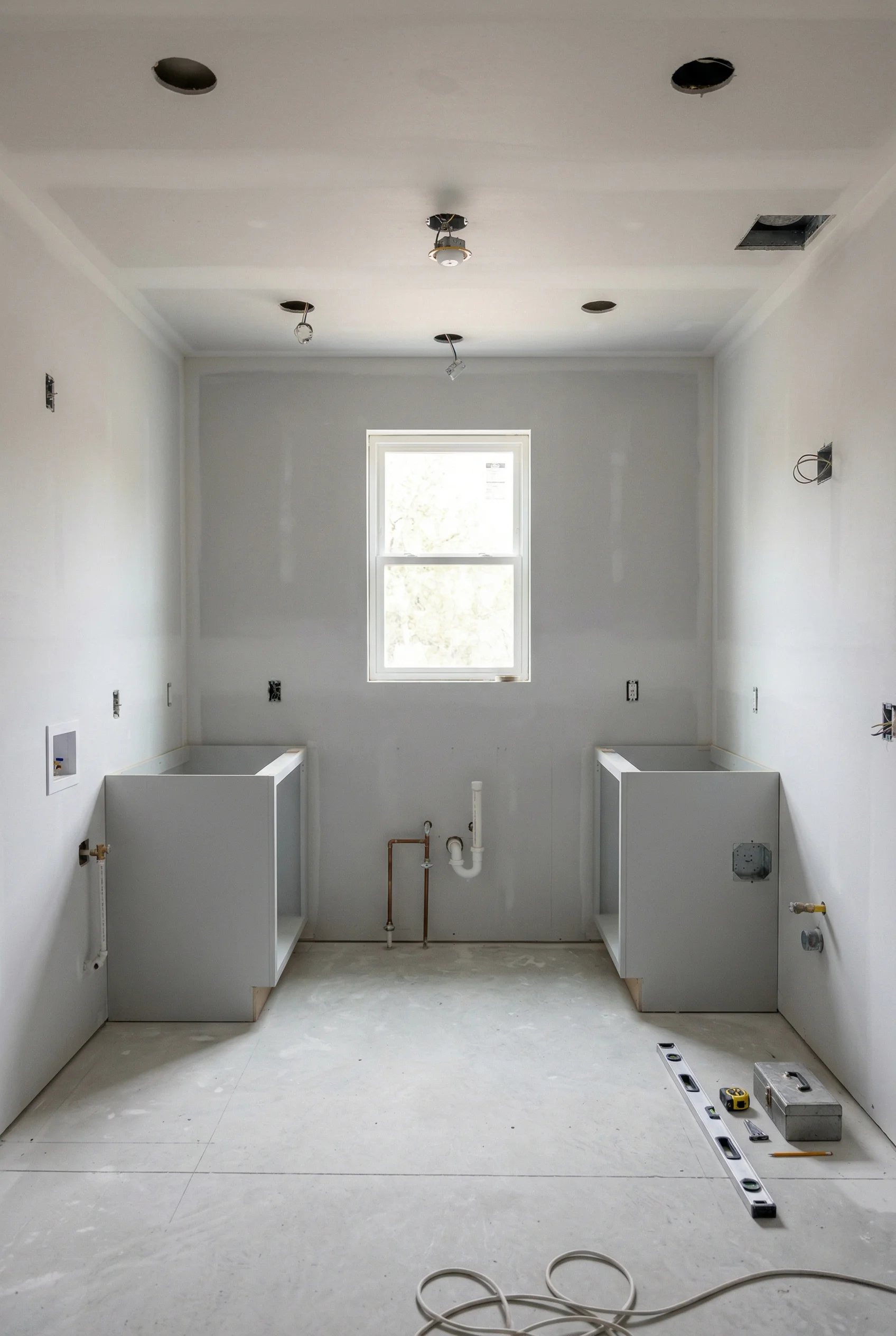 Kitchen Cabinet Installatioin before - Project 1